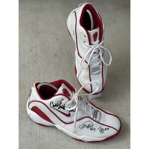 Vintage Nike Air Men's 7.6 White Red Basketball Shoes Sports Sneakers Signed Low